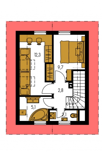Mirror image | Floor plan of second floor - ZEN 2